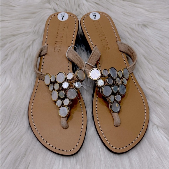 JOHNNY WAS Mother Of Pearls Wedge Sandals - Picture 1 of 12